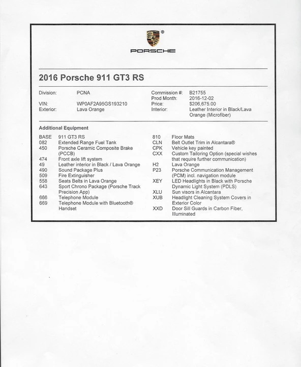 2016 Porsche 991 GT3 RS - Image 8 of 8